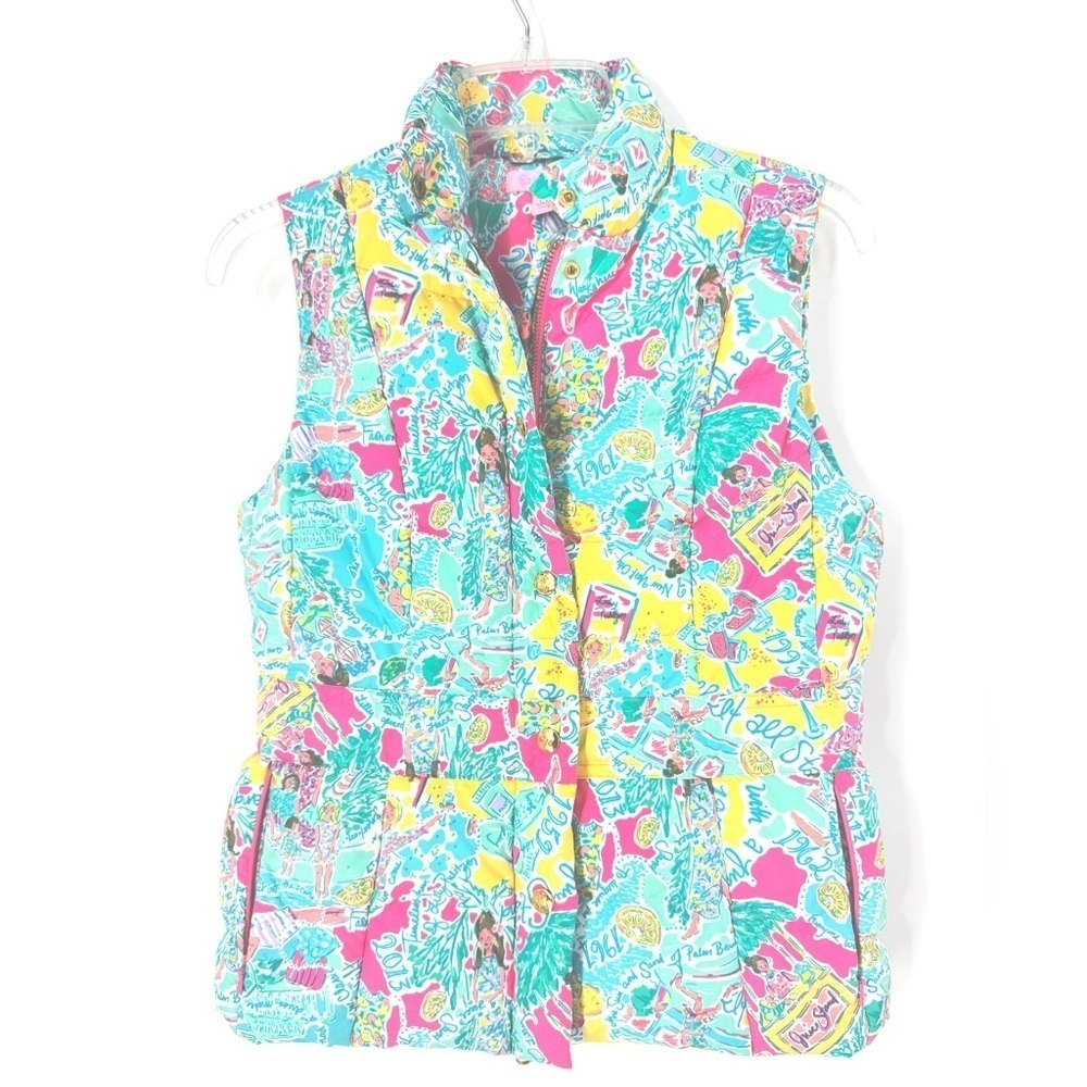Lilly Pulitzer Vest Lauren Puffer In The Beginning - Picture 2 of 6